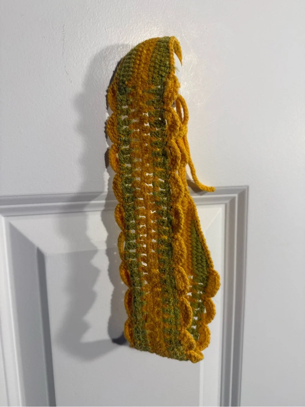 Urban Outfitters Yellow and Green Crocheted Headwrap